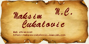 Maksim Čukalović vizit kartica
